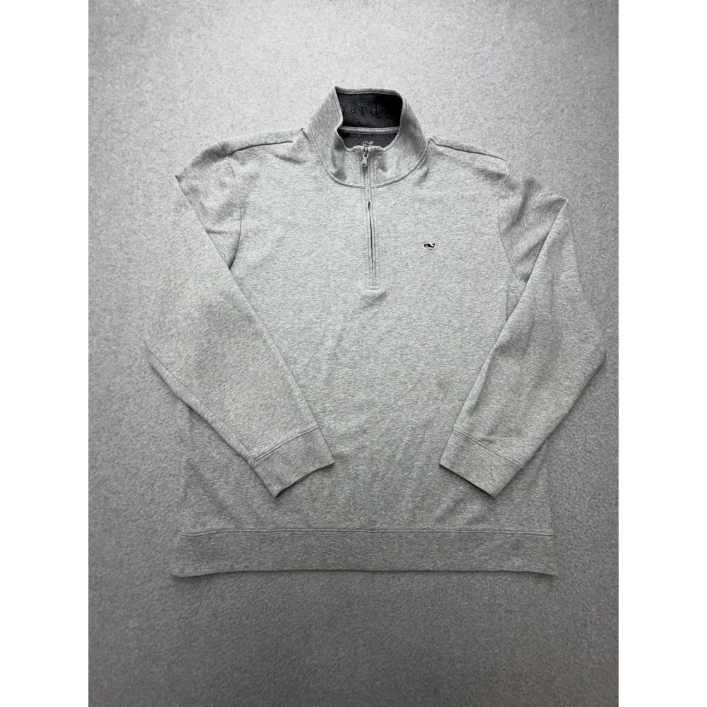 Vineyard Vines Pullover Mens 2XL Gray 1/4 Zip Performance‎ Long Sleeve Whale